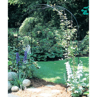Poppy Forge Oregon Arch Softstanding Garden ArchwaySolid SteelL53.3 X W152.4 X H213.4 CmPowder Coated Black from B&Q
