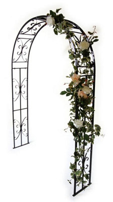 Poppy Forge Buckingham Arch (Inc Ground Spikes) Garden ArchwaySolid SteelL30.4 X W137.2 X H218.4 CmPowder Coated Black from B&Q