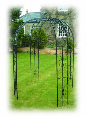 Poppy Forge Buckingham 4 Way Gazebo (Inc Ground Spikes) Garden FeatureSolid SteelL167.6 X W167.6 X H238.8 CmBlack from B&Q