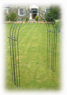 Poppy Forge Imperial Traditional Arch (Inc Ground Spikes) Garden ArchwaySolid SteelL43.2 X W170.1 X H256.4 CmBlack from B&Q