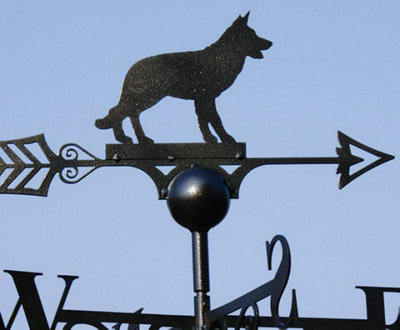 Poppy Forge Alsatian WeathervaneSolid SteelW61 X H88 CmPowder Coated Black from B&Q