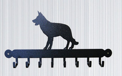 Poppy Forge Tool Rack (Alsatian)HooksSolid SteelW54.6 X H30.5 CmPowder Coated Black from B&Q