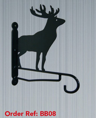 Poppy Forge Stag Feature BracketSteel Hanging Basket HolderSteelH33 CmBlack from B&Q