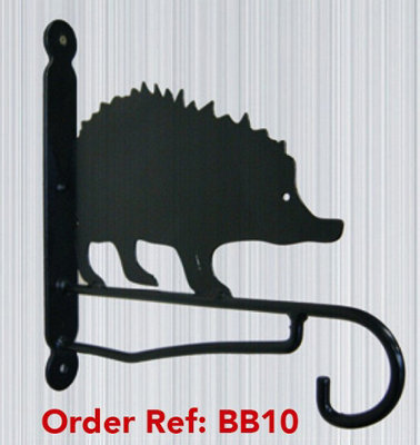 Poppy Forge Hedgehog Feature BracketSteel Hanging Basket HolderSteelH33 CmBlack from B&Q