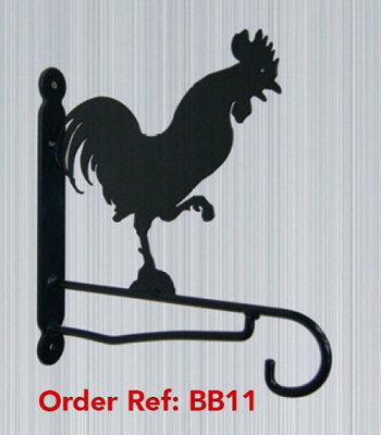 Poppy Forge Cockerel Feature BracketSteel Hanging Basket HolderSteelH33 CmBlack from B&Q