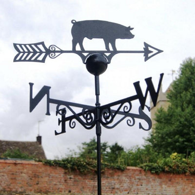 Poppy Forge Pig WeathervaneSolid SteelW61 X H88 CmPowder Coated Black from B&Q