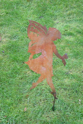 Poppy Forge Large Fairy On StakeGarden OrnamentSolid SteelL28 X W21.6 X H40.6 CmBare Metal/ready To Rust from B&Q