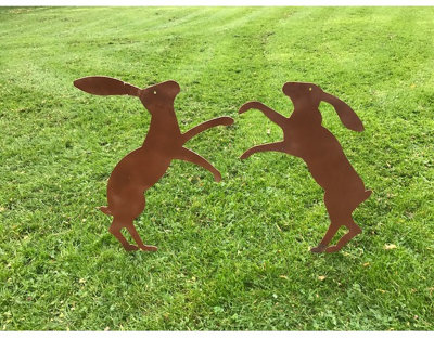 Poppy Forge Fenland Hare's 2Pc.SteelW39 X H45.7 CmBare Metal/ready To Rust from B&Q