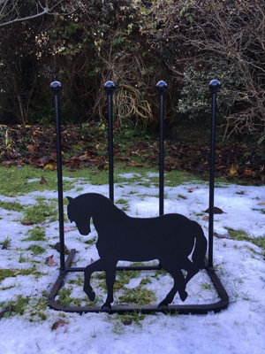 Poppy Forge 2 Pair Boot RackHorseSteelL30.4 X W38 X H48.3 CmBlack from B&Q