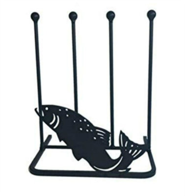 Poppy Forge 2 Pair Boot RackFishSteelL30.4 X W38 X H48.3 CmBlack from B&Q