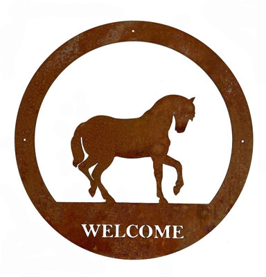 Poppy Forge Horse Small Wall ArtWith TextSteelW29.5 X H29.5 CmBare Metal/ready To Rust from B&Q