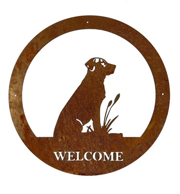 Poppy Forge Labrador Large Wall ArtWith TextSteelW49.5 X H49.5 CmBare Metal/ready To Rust from B&Q