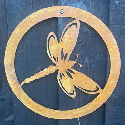 Poppy Forge Dragonfly In A Circle Wall ArtLargeH49.5 CmPowder Coated Black from B&Q