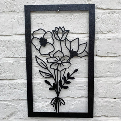Poppy Forge Framed Bouquet Wall ArtBare Metal/ready To RustW30 X H50 Cm from B&Q