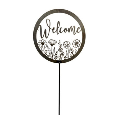Poppy Forge Welcome On 4 Feet PoleBare Metal/ready To RustW30 X H152 Cm from B&Q