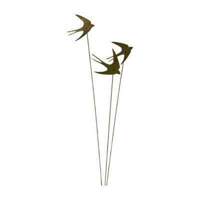 Poppy Forge Flying Swallows Cluster Garden ArtBare Metal/ready To RustSteelW6 X H100 Cm from B&Q