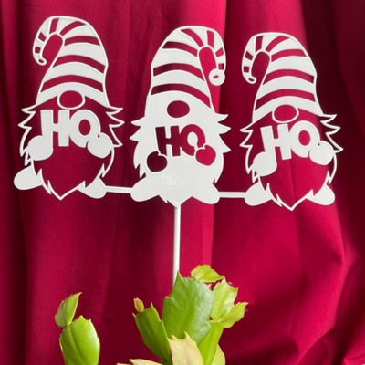 Poppy Forge Ho Ho Ho Pot Pin Garden Art (Pack Of 3)H25 CmWhite from B&Q