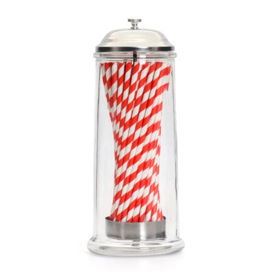CKB LTD Bar Bespoke Classic Glass Straw Dispenser Barber Tool Cleaner Holder from B&Q