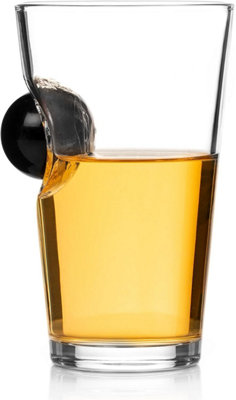 CKB Ltd Bar Bespoke Sports Pool Ball Half Pint Glass With Embedded 8 Ball from B&Q