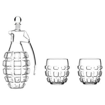 Original Products Bar Bespoke Grenade Glass Decanter SetClear from B&Q