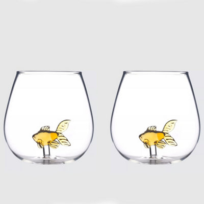 Original Products Set Of 2 Bar Bespoke Goldfish In A Glass 500MlClear from B&Q
