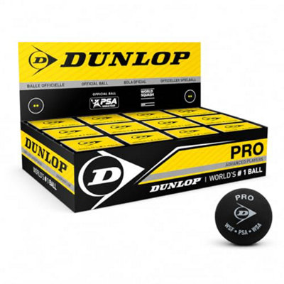  - Dunlop Squash Balls Pro Double Yellow12 Official Tournament Ball