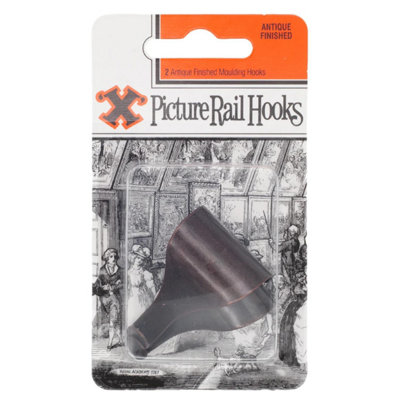 X-Hooks Antique Bronze Picture Rail Hangers Pack Of 2 from B&Q