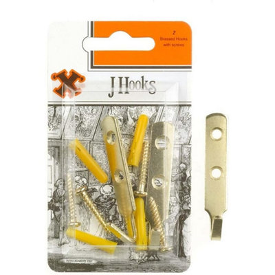 X-Hooks Brass Heavy Duty J Picture Hooks (2 Pack) 5013343128640 - Image 3