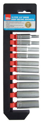 B&Q - 10 Pce 1/4" Drive Deep Metric Sockets Pro Craft  03021002