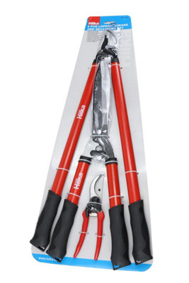 Hilka Bypass Lopper Tree Shears Secateurs Hedge Garden 3Pc Pruning Set 92105753 from B&Q