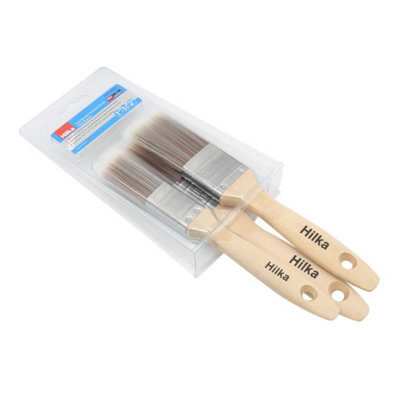 Hilka 3 Pce Wooden Synthetic Bristle Paint Brushes from B&Q