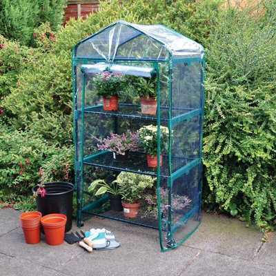 3 Tier Garden Greenhouse With Pvc Cover from B&Q
