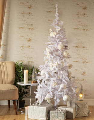 B&Q White Artificial Christmas Tree 6Ft