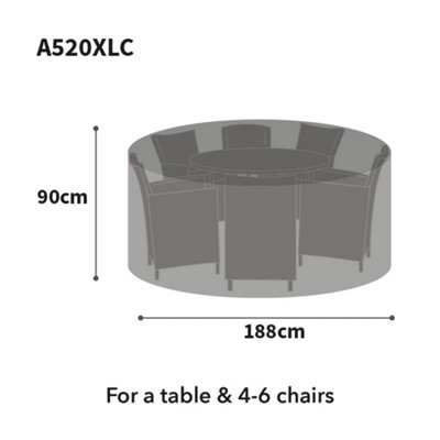 Bosmere Ultimate Quality Circular Garden Table And Chairs Cover Grey 250Cm X 104Cm from B&Q
