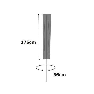 Bosmere Heavy Duty 1.8M Washing Line Cover Black 175Cm X 56Cm Circ. Reversible Waterproof Wipe Clean from B&Q