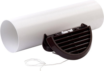 Xpelair Sswkbr Simply Silent Round Contour Wall Kit For Extractor Fans - Brown