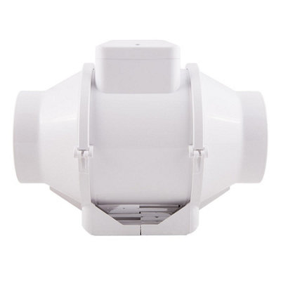 Xpelair Ximx100T 100mm Inline Mixed Flow Extractor Fan With TimerQuiet Bathroom & Loft Ventilation 93079Aw from B&Q