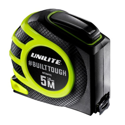 Unilite Mt5M4Sl 5 Metre Heavy Duty Tape Measure19mm Wide BladeImpact Resistant Tpr CoatedAuto Self Lock from B&Q
