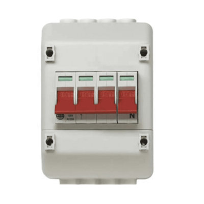 Wylex Rec4 Four Pole Isolator Switch 100A Insulated Enclosure from B&Q