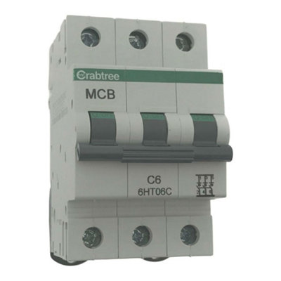 Crabtree 6Ht06C Loadstar Miniature Circuit Breaker Mcb 10Ka Type C Tp 6 Amp from B&Q