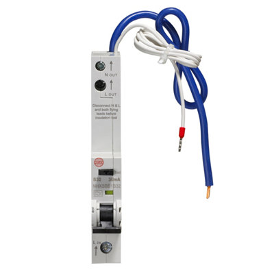 Wylex Nhxsbs1B32 32A 30Ma Single Pole B Curve 6Ka Type A Rcbo from B&Q