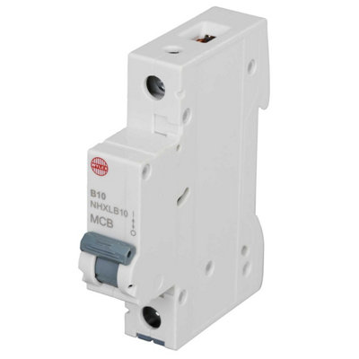 Wylex 10A Mcbs Type B Single Pole Miniature Circuit Breaker-10A from B&Q