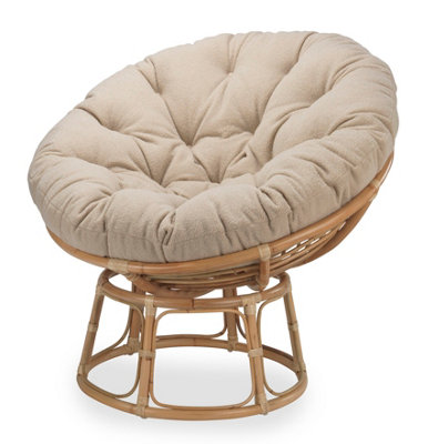 Desser Indoor Natural Rattan Papasan Chair With CushionAdjustable Natural Cane Wicker Seat With Uk Made Cushion In Latte from B&Q