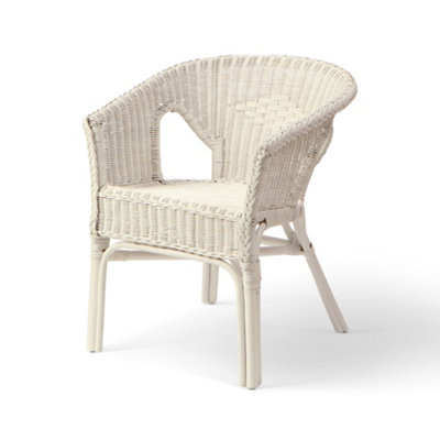 Desser Wicker Loom Chair White Rattan Armchair For Small Adults (H)71Cm X (W)57Cm X (D)54Cm from B&Q