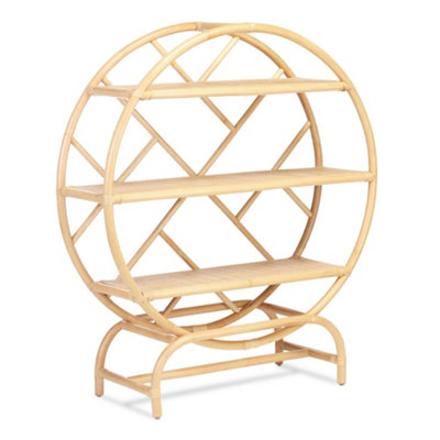 B&Q -  Natural Rattan Etagere Freestanding Display Shelves H123Cm X W106Cm X D41Cm