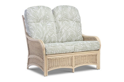 Desser Chelsea Natural Wash 2 Seater Conservatory Sofa Real Cane Rattan Indoor Settee With Uk Sewn Cushion In Tropical