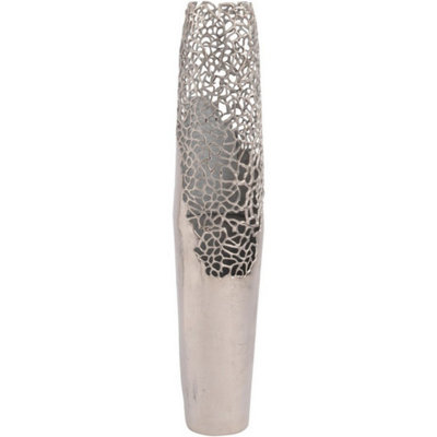 B&Q -  Apo Coral Large VaseAluminiumL22 X W22 X H115 CmSilver