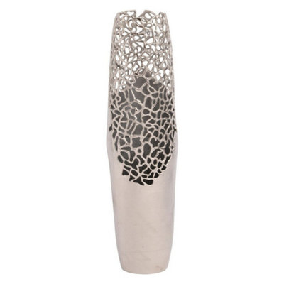 B&Q -  Apo Coral Small VaseAluminiumL20 X W20 X H91 CmSilver