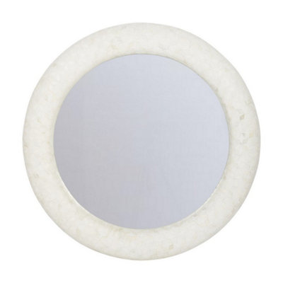Buttercup Farm Aspen Bone Inlay Round MirrorWood/boneL6 X W100 X H100 CmWhite/ivory from B&Q