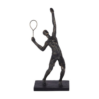 Buttercup Farm Tennis Player SculpturePolyresinL13.8 X W18.2 X H38 CmBronze from B&Q
